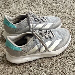 Adidas Women's Gray and Aqua Sneakers